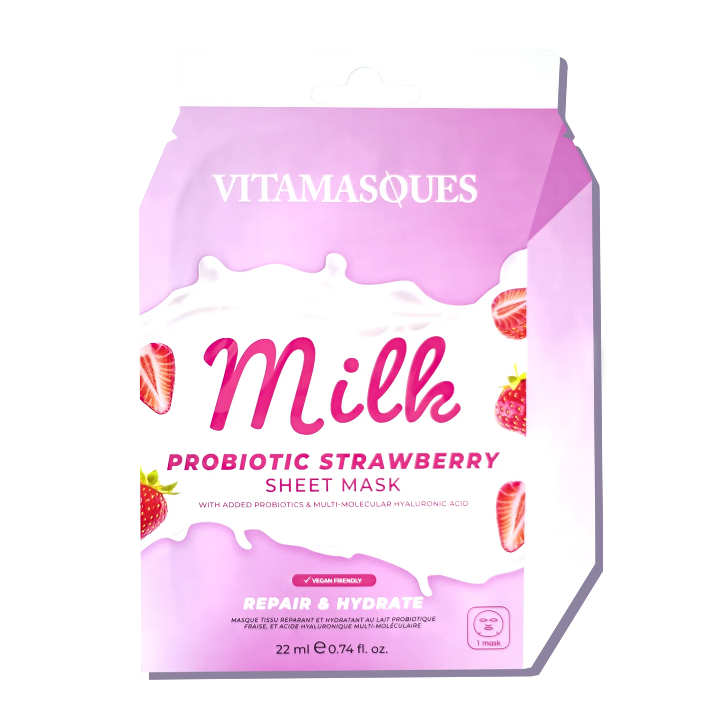 Vitamasques - Sheet Mask Strawberry Milk Probiotic
